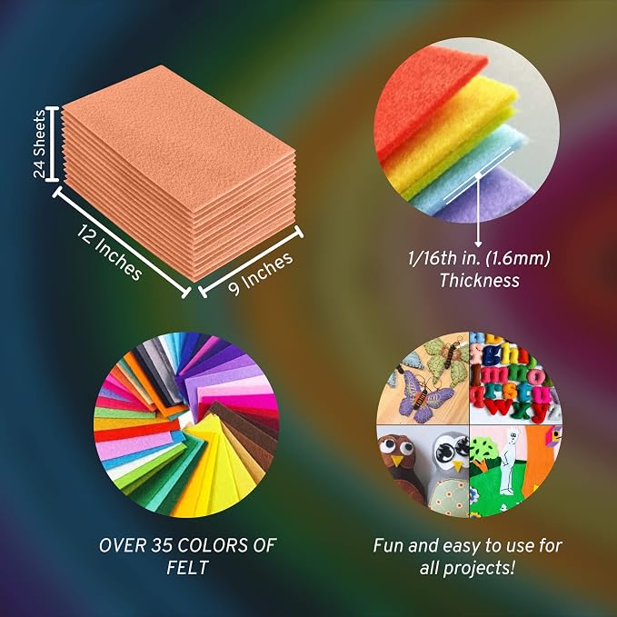 FabricLA Acrylic Felt Sheets for Crafts