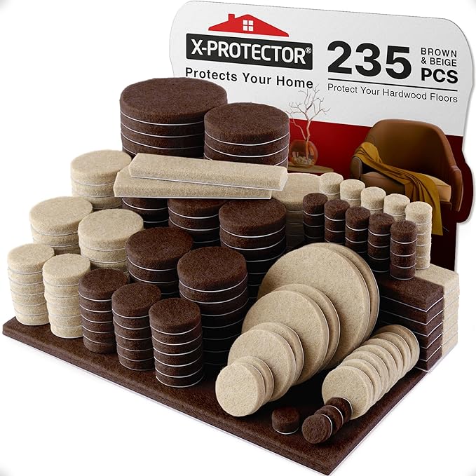 235 pcs Felt Furniture Pads Brown & Beige X-Protector! Huge Quantity of