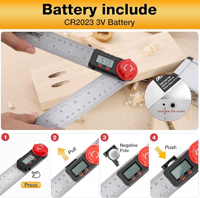Digital Angle Finder Protractor, Angle Finder Ruler, Stainless steel 7inch 200mm