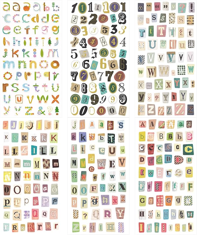 30 Sheets Vintage Letter Stickers