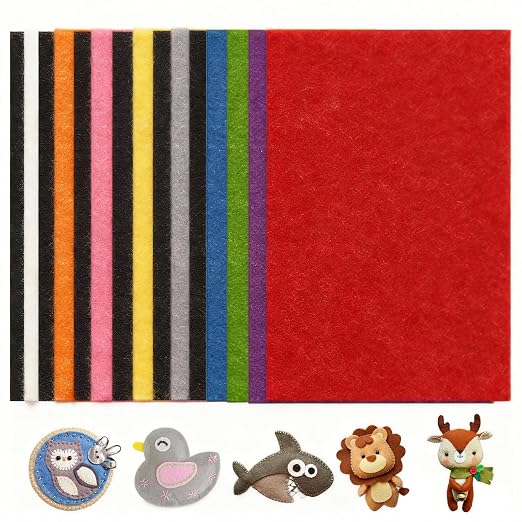 15 Pack Self Adhesive Felt Sheets 10 Colors DIY Sticky Back Felt