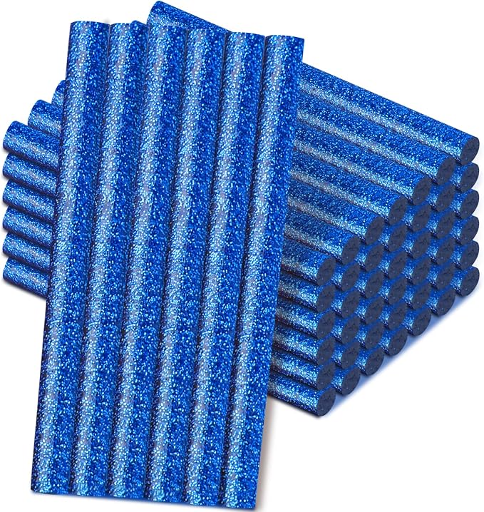 Manarty Glitter Sapphire Blue Hot Glue Stick, Adhesive EVA Glue Sticks