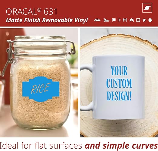 ORACAL 631 Matte Light Blue Vinyl Durable Roll Easy to Weed Permanent Adhesive