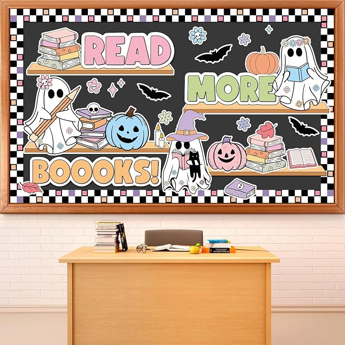 Halloween Ghost Bulletin Board Halloween Reading Classroom Decorations Cute