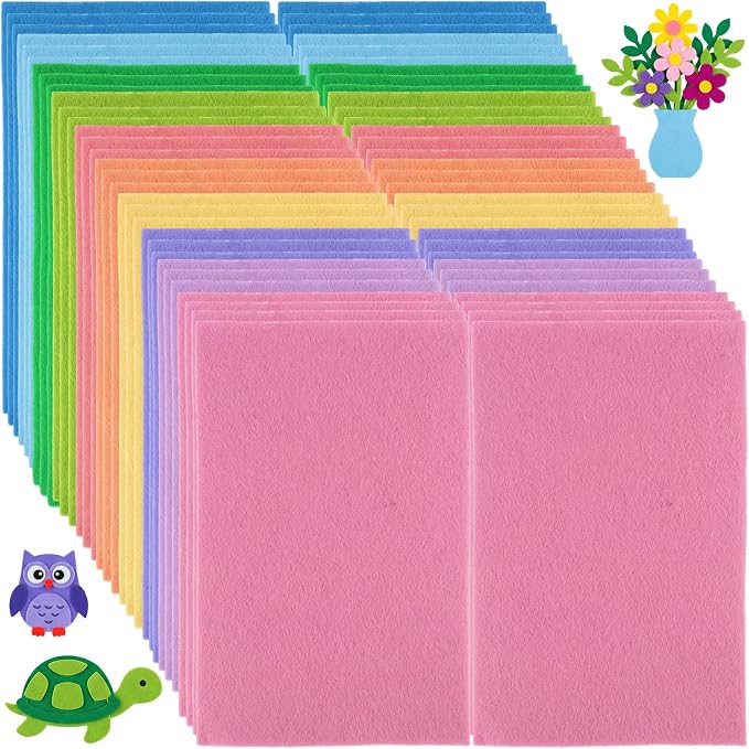 Peryiter 150 Pcs Back to School Pastel Felt Sheets Bulk