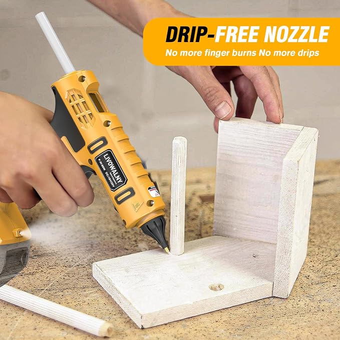 LIVOWALNY Cordless Hot Glue Gun Compatible