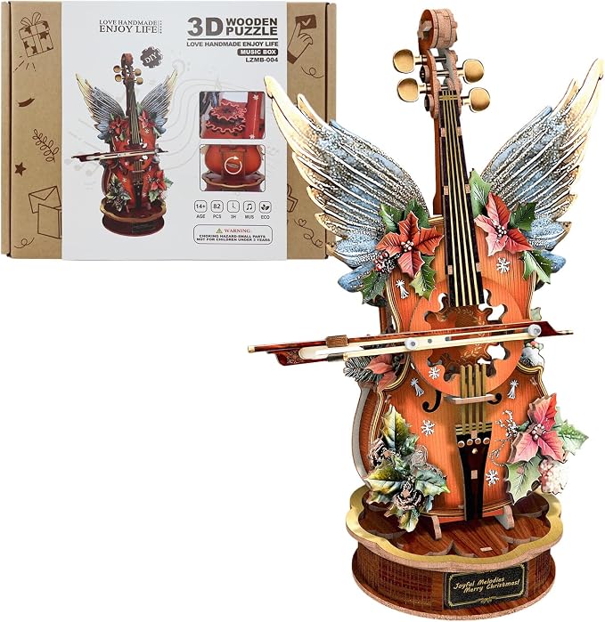 3D Puzzles for Adults, Wooden Model Kits-Music Box, DIY Mechanical Musical
