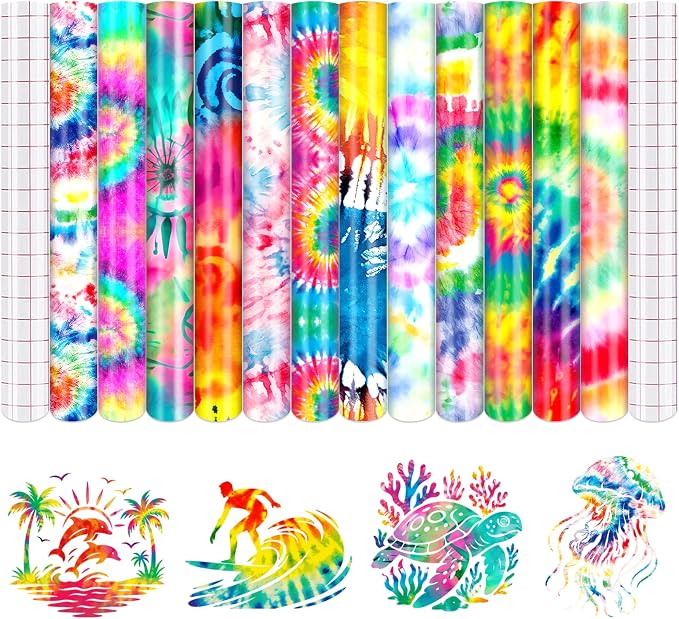 Swirl Patterned Permanent Adhesive Vinyl 12 Sheets 12'' x 10'' | Classic Vortex