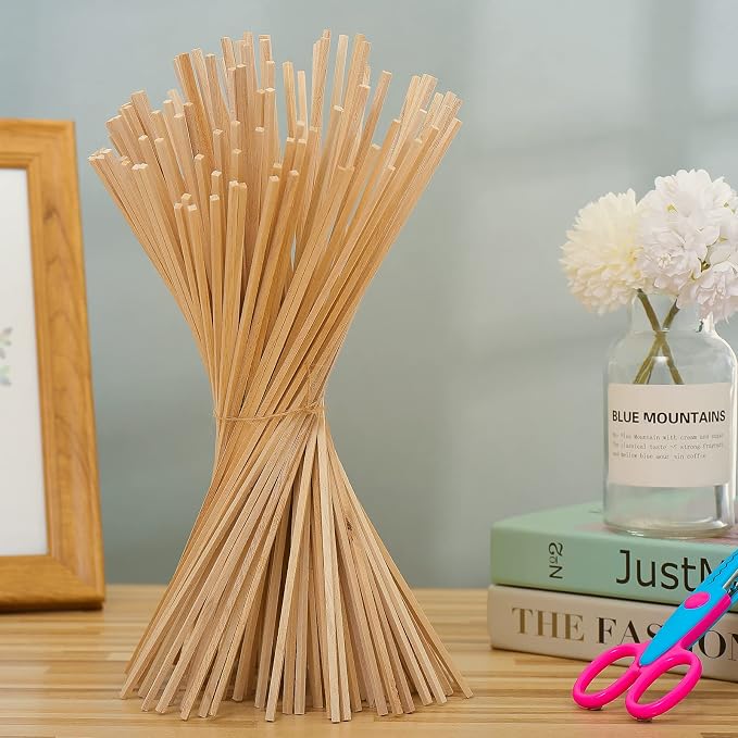 Yalikop 240 Pcs Balsa Wood Sticks 1/8" x 12" Square Wooden Dowels Rods Balsa