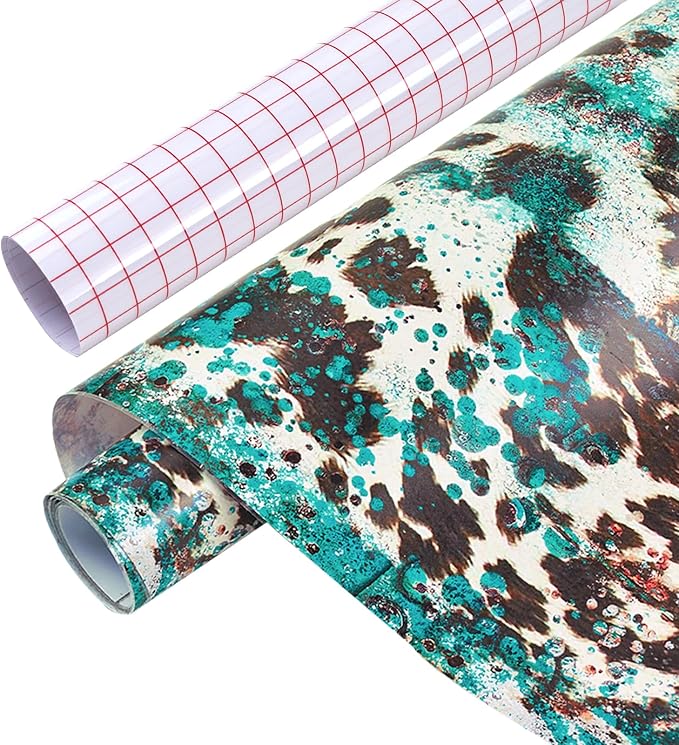 Tintnut Cow Print Permanent Vinyl Roll 12in x 5ft Cowhide Adhesive Vinyl |