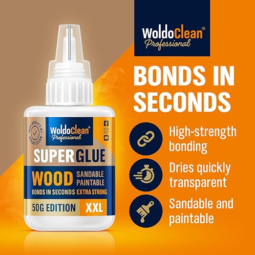 WoldoClean Super Glue for Wood 50g Extra Strong Gel