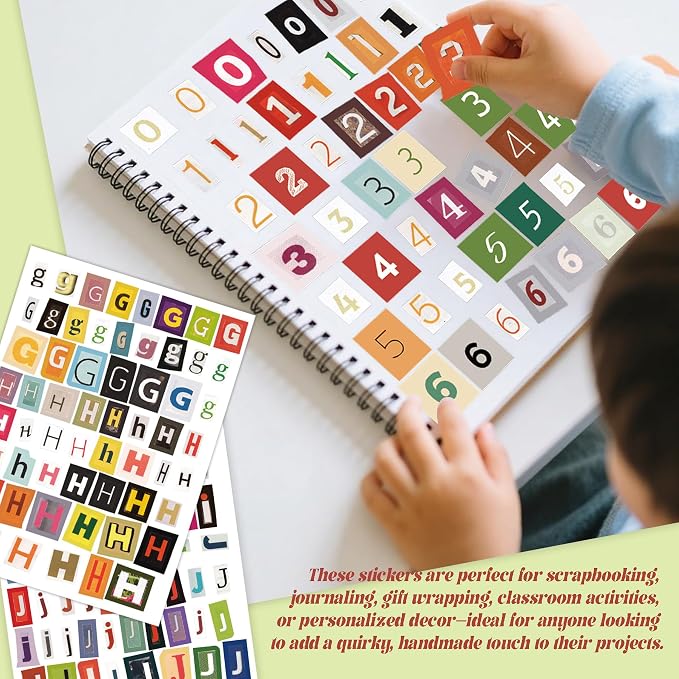 Letter Stickers Book-Scrapbook Supplies | 1500Pcs Vintage Ransom Alphabet