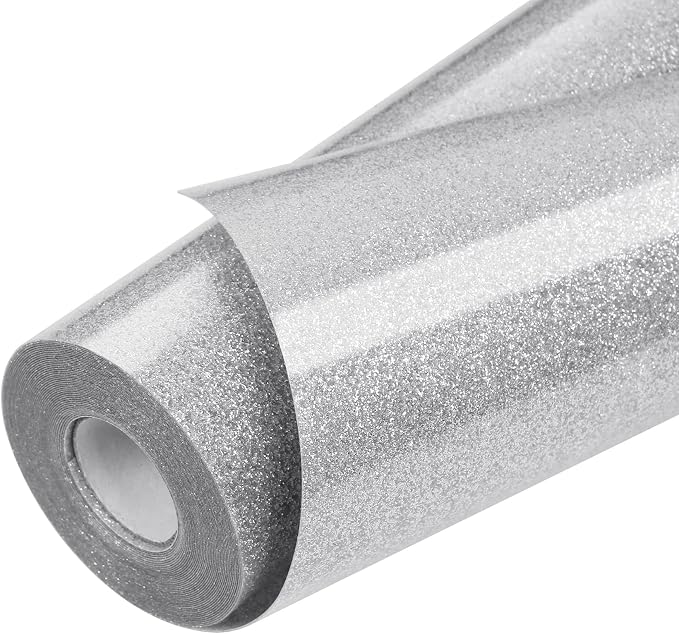 TORC Silver Glitter HTV Heat Transfer Vinyl Roll 12 inch x 20 ft Iron on Vinyl