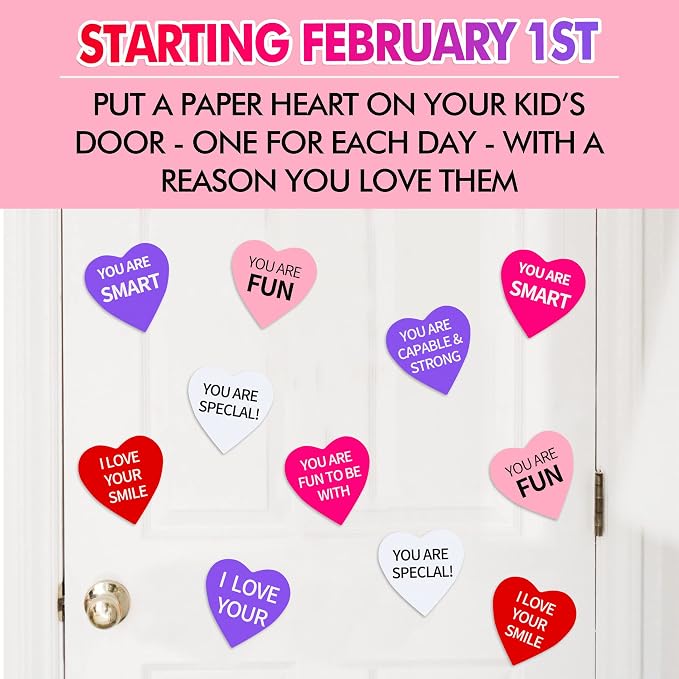 90 Pieces Heart Cutouts Paper Hearts Heart Shape Cards 5.5 Inches Large