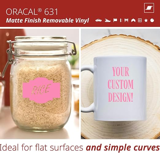 ORACAL 631 Matte Bubble Gum Vinyl Durable Roll Easy to Weed Permanent Adhesive