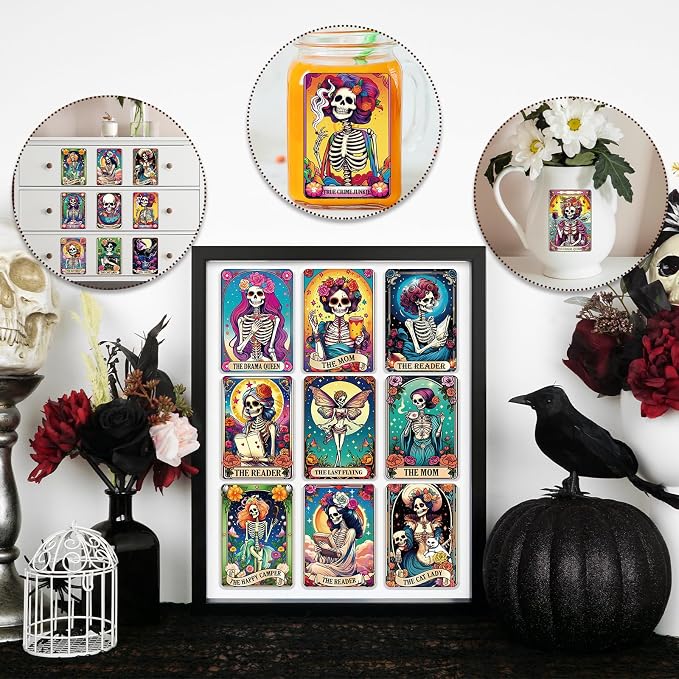 Rngmsi 20 Sheets Skull Gothic UV DTF Cup Wrap Cold UV DTF Transfer Stickers |