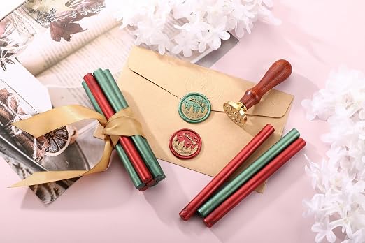 Yoption Wax Seal Kit, Santa Claus and Elk Wax Seal Stamp, Wine Packages