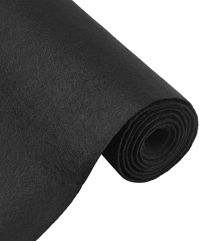 BENECREAT 10FT 15.75 Inch Wide Black Felt Roll Craft Felt Nonwoven Fabric