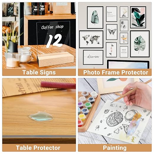Enoin 4pcs 8 x 10 Inch Clear Acrylic/Plexiglass Sheet 0.060" 1/16 Inch Thick