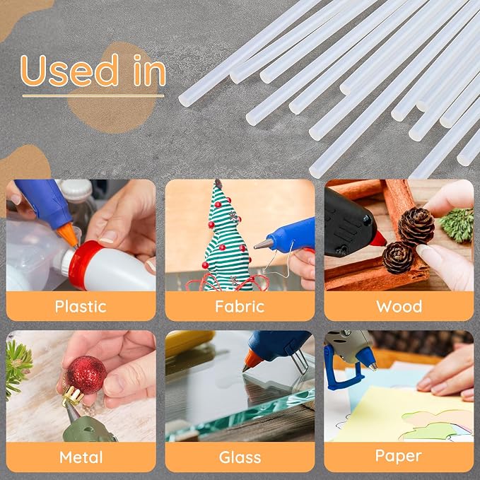 Glow in the Dark Glue Sticks Bulk, 0.27"x8" Hot Melt Glue Sticks