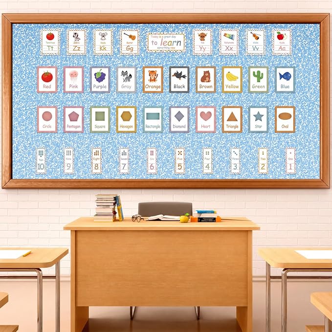 Blue Composition Bulletin Board Roll Non-Woven Fabric Poster 16in X 12ft | Back