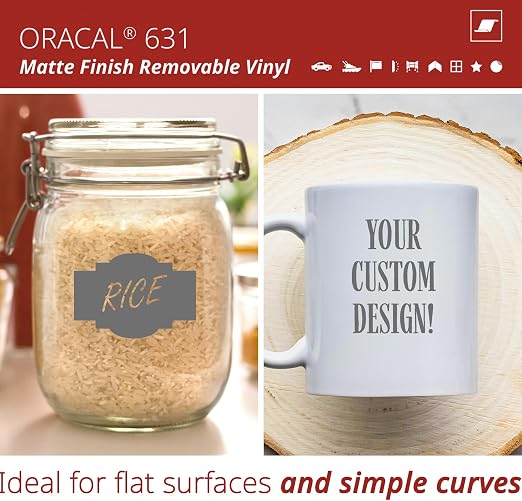 ORACAL 631 Matte Storm Grey Vinyl Durable Roll Easy to Weed Permanent Adhesive
