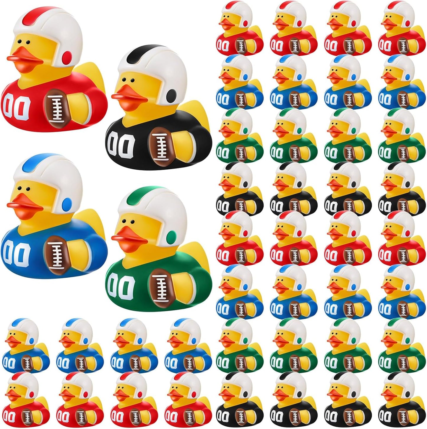 Deekin 24 Pcs Rubber Duck 2 Inch Bulk Sport Party Favors for Birthday Party Decorations Club Player Gift (Football Player)