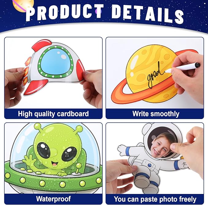 120pcs Outer Space Theme Cutouts Back to School Bulletin Board Decorations