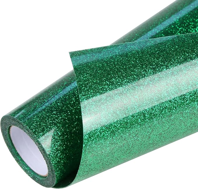TORC Green Glitter HTV Heat Transfer Vinyl Roll 12 inch x 5 ft Iron on Vinyl