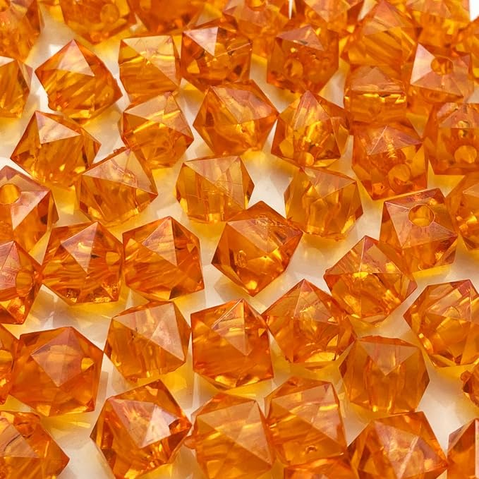 100pcs 12mm Acrylic Cube Faceted Beads Colorful Square Plastic Spacer Beads