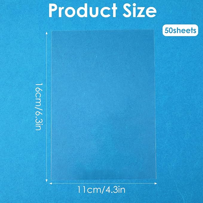 50Pcs Heat Resistant Clear Acetate Sheets, 4.3x6.3 Inch Acetate Sheets