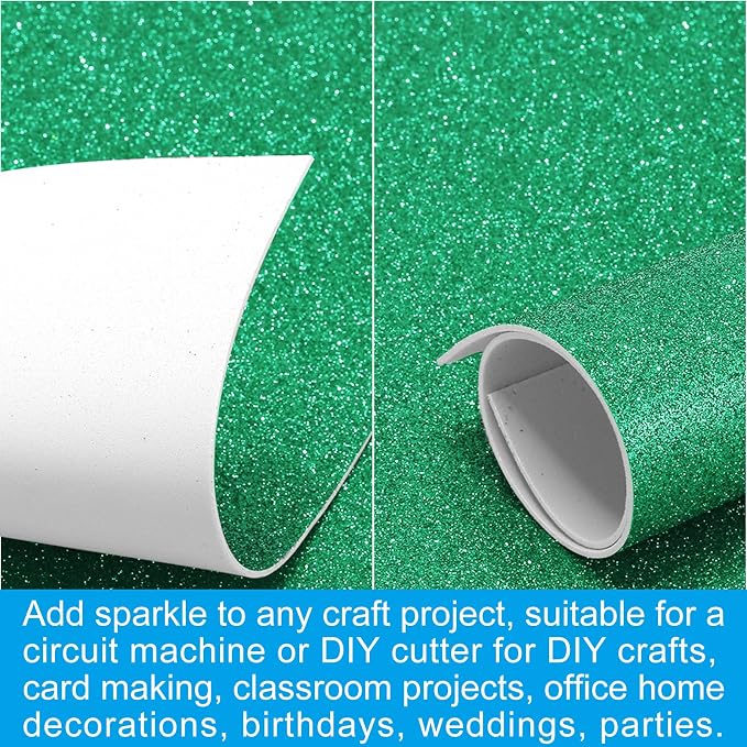 PATIKIL Dark Green Shiny EVA Glitter Foam Sheet 11 x 8 Inch 2mm Thick