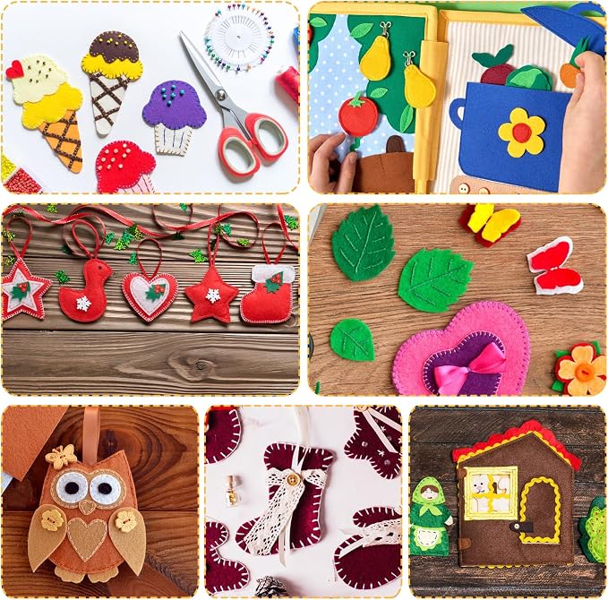 Felt Sheets for Crafts 9PCS 11.8 * 7.9in Wool Stiff Felt Sheets Soft Fabric