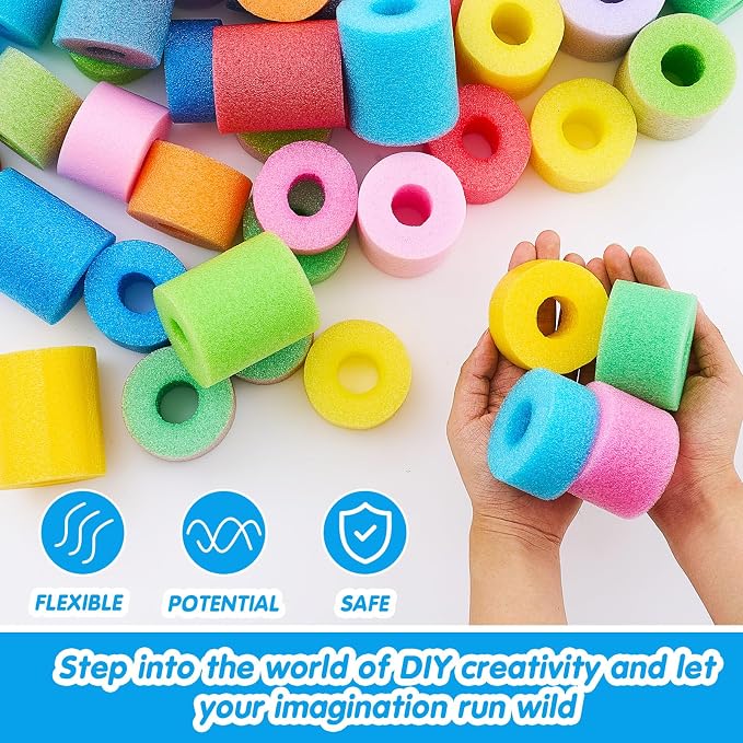 Frienda 100 Pcs Pool Noodles Bits Multicolor Craft Small Size Versatile Mixed