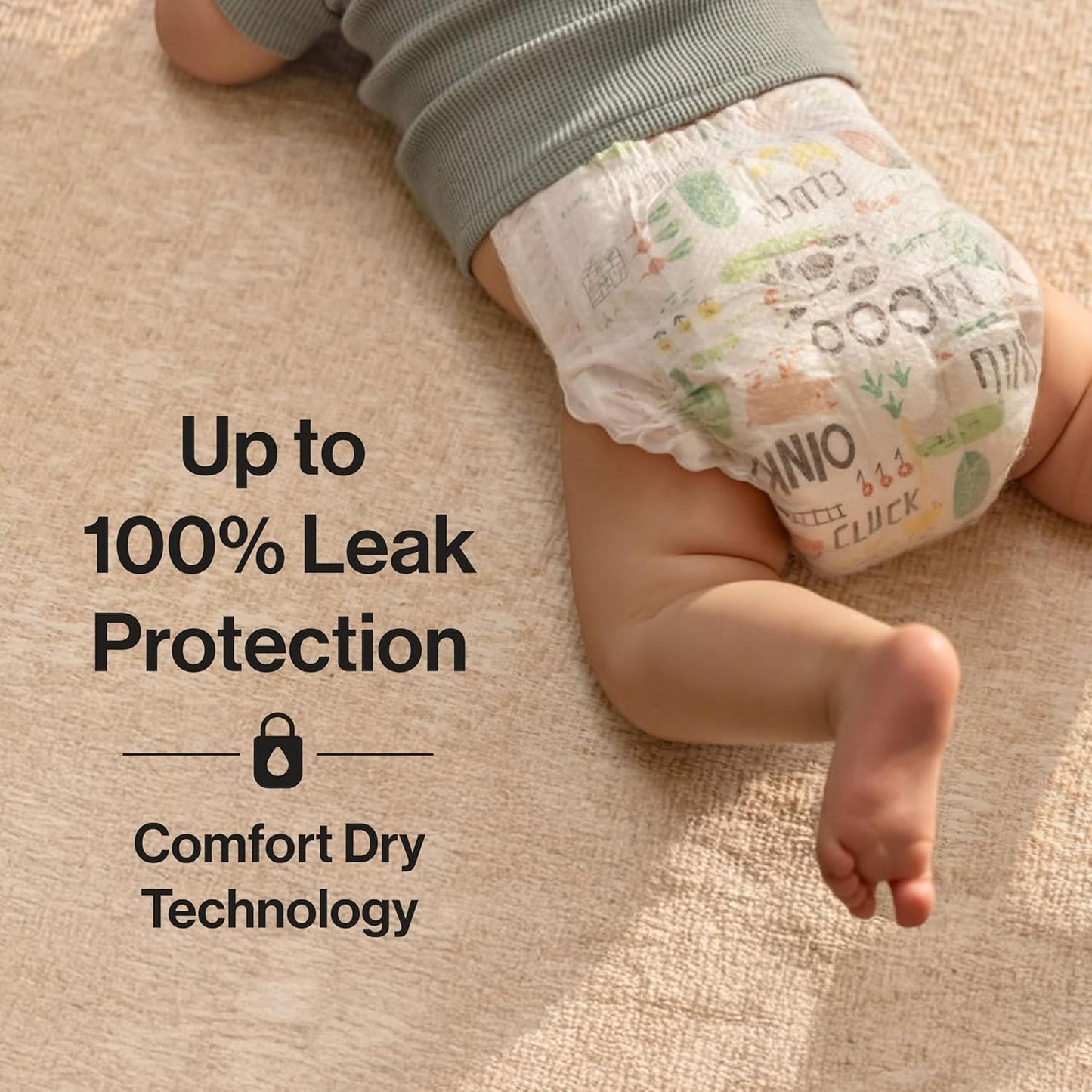 The Honest Company Clean Conscious Diapers for Delicate Skin | Up to 100% Leakproof | Hypoallergenic, Fragrance Free | Fall '25 Limited Edition Prints | Club Box, Size 3 (16-28 lbs), 62 Count