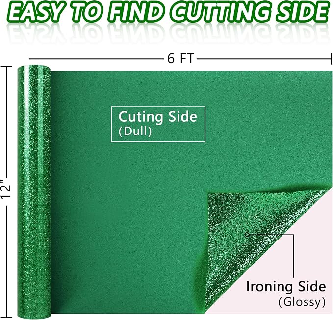 TORC Green Glitter HTV Green Heat Transfer Vinyl HTV Rolls
