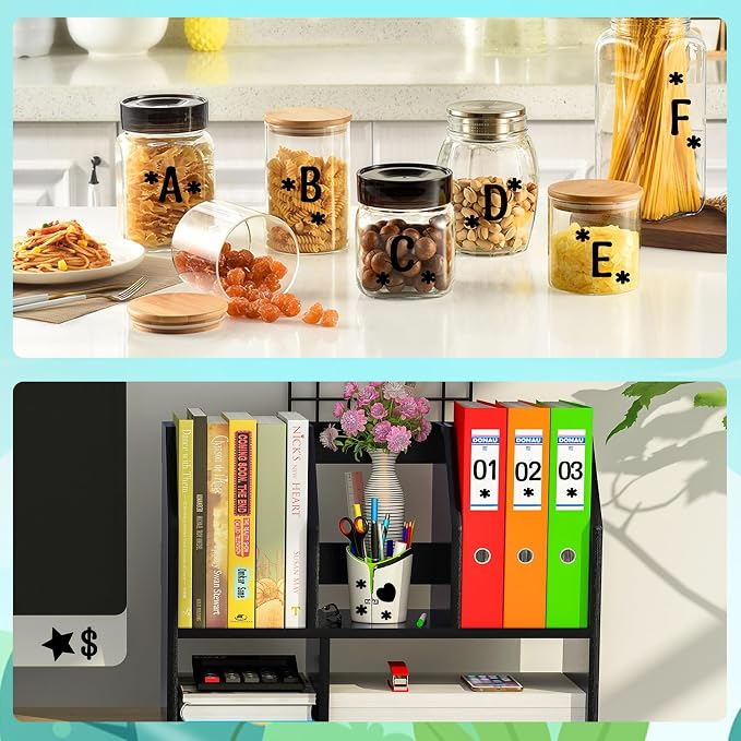 Letter Stickers 0.5 inch, Self-Adhesive Vinyl Waterproof ABC Letter Stickers