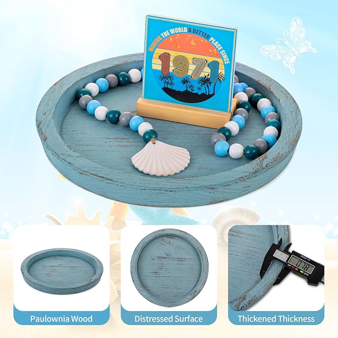 Hanobe Coastal Decorative Tray, Farmhouse Plate