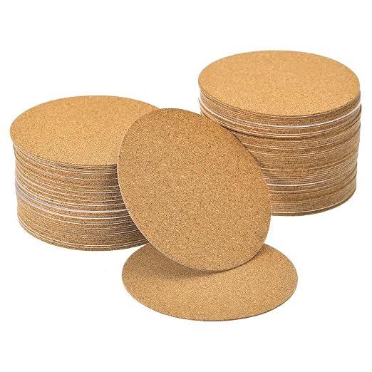 uxcell 100 Pcs Self-Adhesive Cork Round