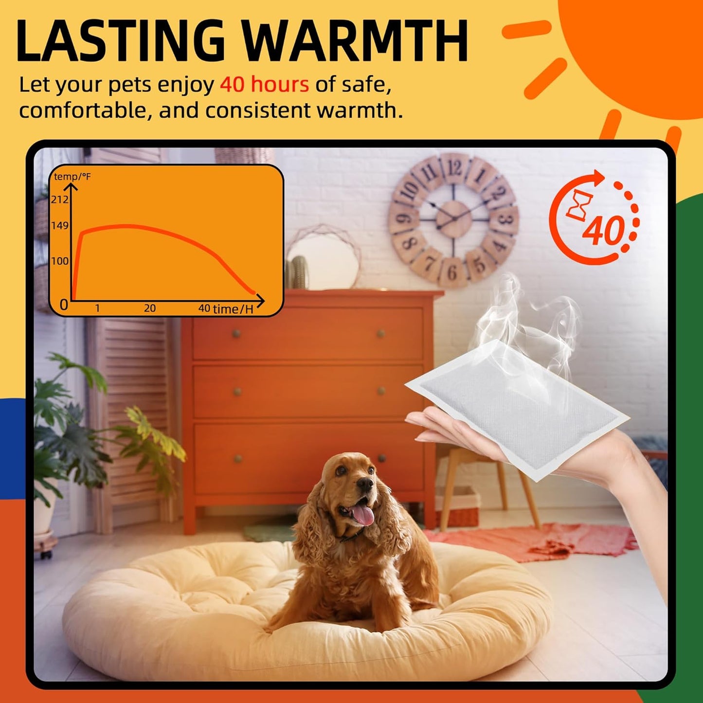 (15-Pack Upgraded Heat Packs for Newborn Puppy, Anxiety Dog Toys Replacement Heat Packs, Disposable Puppy Warmers - Lasting for Approximately 40 Hours