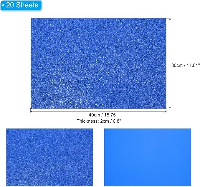 PATIKIL 20 Sheets 2mm Glitter Foam Sheet