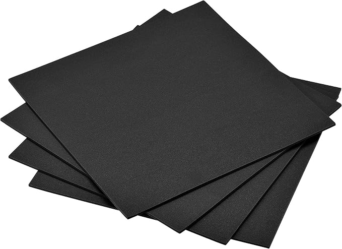 uxcell Black EVA Foam Sheets 10 x 10 Inch 3mm Thickness