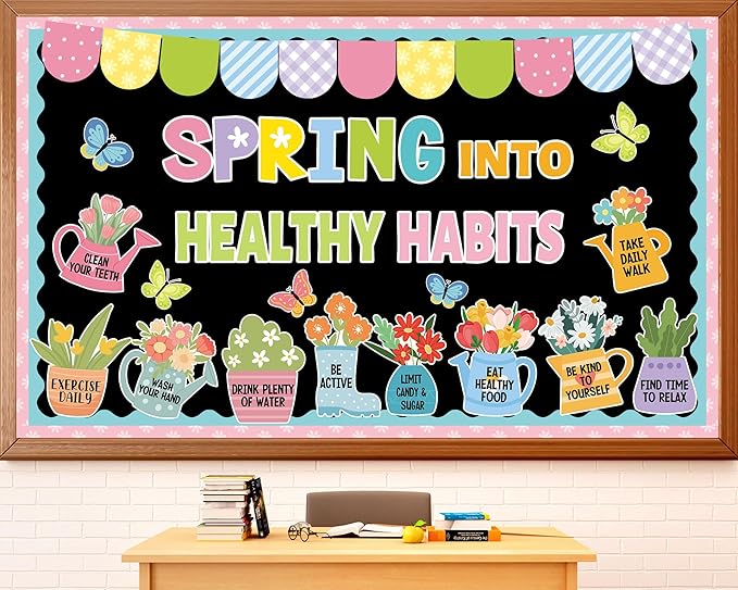Spring Healthy Bulletin Board Set Spring Into Healthy Habits Classroom