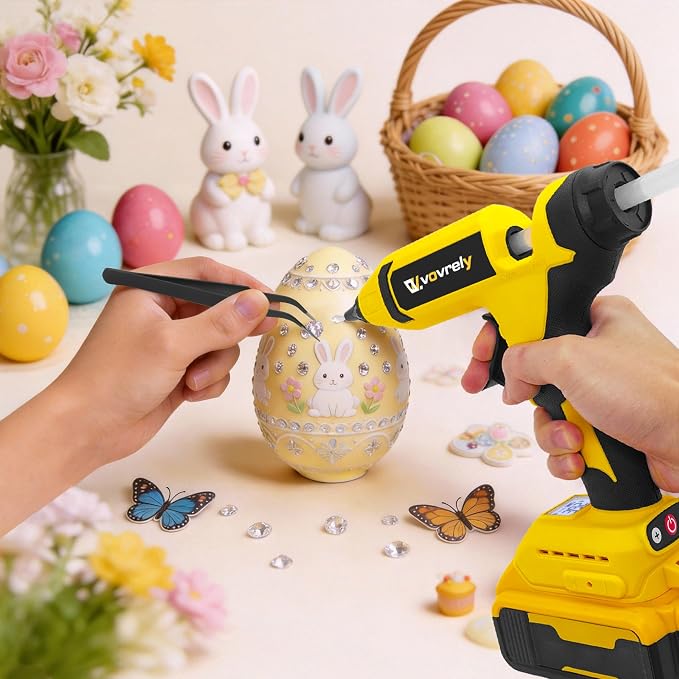 110W Cordless Hot Glue Gun for DeWalt 20V MAX Battery | Temp Adjust, Fast