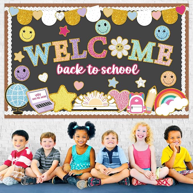 Welcome Back to School Bulletin Board Set Boho Groovy Classroom Decorations