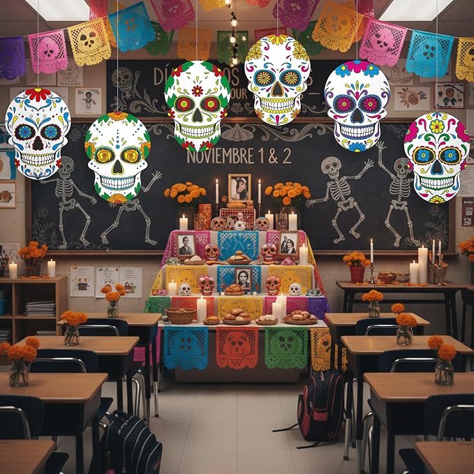TaoBary 24 Pcs 7.09'' Sugar Skull Cutouts