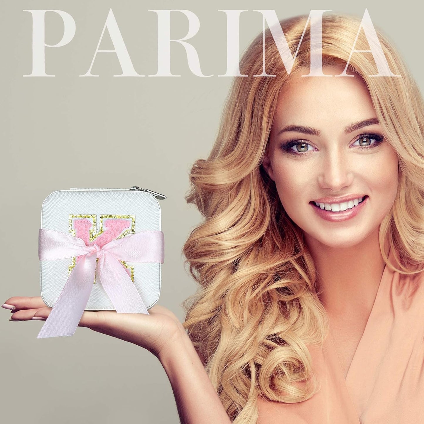 Parima Travel Jewelry Organizer Box for Girls & Women | Personalized Jewelry Boxes | Necklace, Earring & Ring Box - Letter J, White