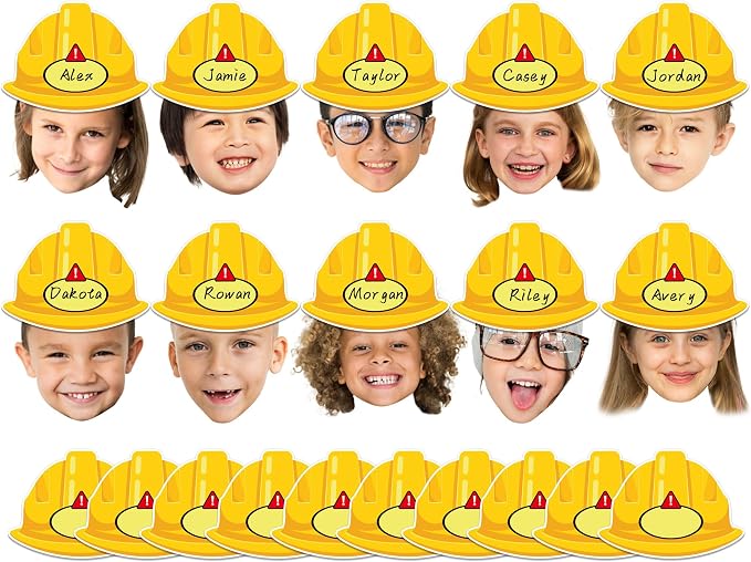 gisgfim 80Pcs Construction Helmet Cutouts Back to School Decorations Bulletin