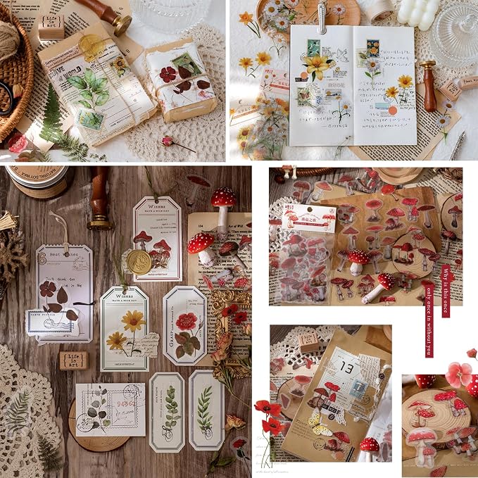 Yoksas Nature Floral Plant Stickers Set