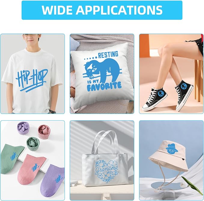 guangyintong HTV Heat Transfer Vinyl Bundle, 52 Pack 12" x 10" Iron on Vinyl